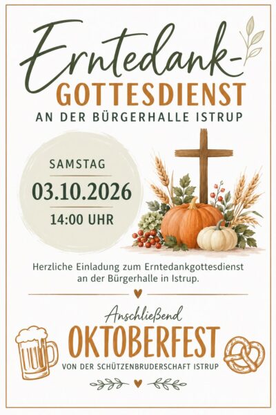 Erntedankfest 2026 in Istrup